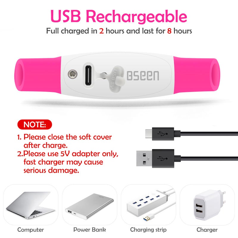 BSEEN Led Dog Collar, BSEEN USB Rechargeable Flash Dog Necklace Light, Pet Safety Collar Makes Your Beloved Dogs Be Seen at Night for Small Medium Large Dogs(Pink) - Image 4